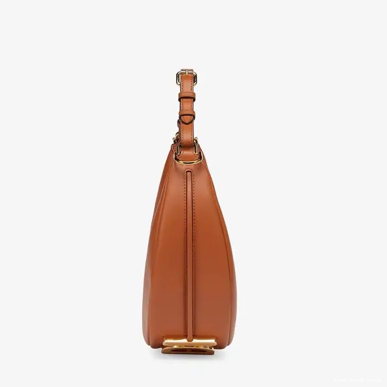 Affordable Small Brown Leather Fendigraphy Hobo Calf Bag Fendi In 0706